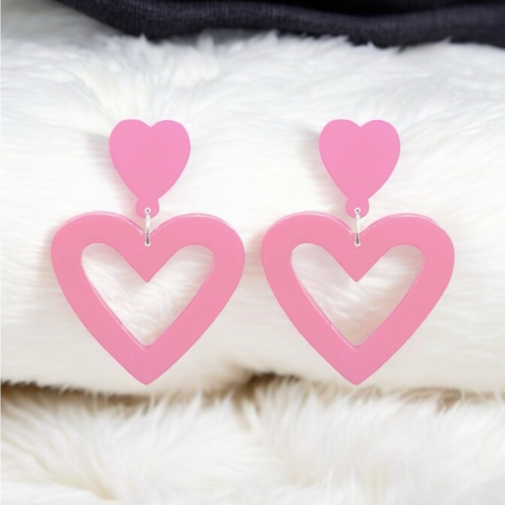 Double Heart Earrings for Women Elegant Dangling
Heart Love Drop Earrings ( new)